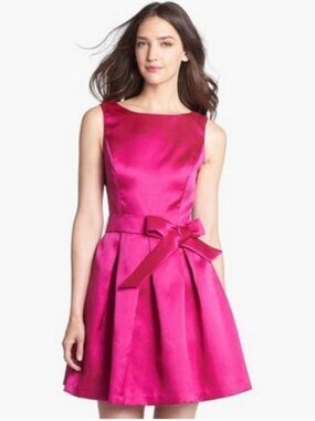 Isaac Mizrahi NWT Hot Pink Mikado Fit & Flare Dress - Size 4